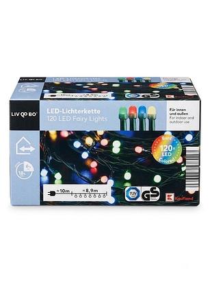 Led гирлянда 120 led, разноцветный свет, 18,9 м, таймер 6 часов, ip44, от сети 220–240 в