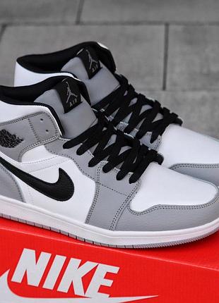 Хайтопы nike кожаные серые