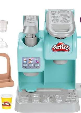 Play-doh kitchen creations суперкольорова кав'ярня іграшка для дітей з іграшковою їжею та кавою 20 аксесуарів 8 тюбиків пластиліну