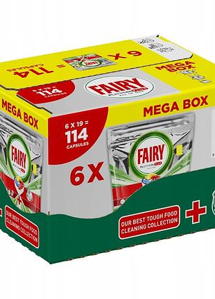 Таблетки для посудомийної машини fairy all in one platinum plus з ароматом лимону 114 штук