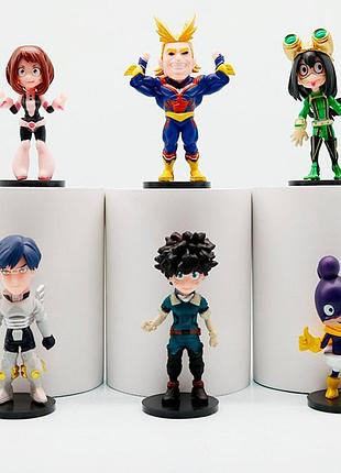 Игрушка игровые фигурки моя геройская академия (6 супергероев) для детей (l_16057)