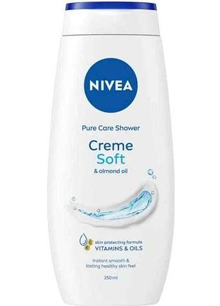 Гель-догляд для душу 250мл крем софт і мигдалева олія тм nivea