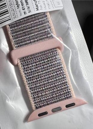 Нейлоновий ремінець для apple watch 38/40/41/42 мм та s10, на липучці