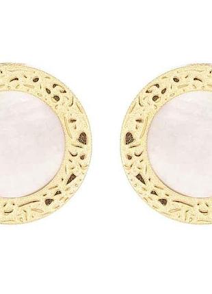 Серьги ttm 14к пусеты «кола с перламутровыми вставками» 283866 тм xuping