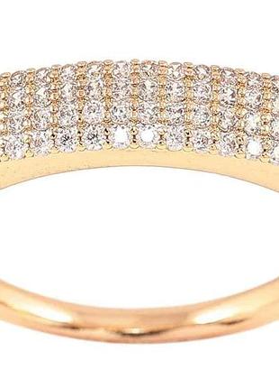 Каблучка позолота 18k «інкрустація цирконієм» (257247) р.17 тм xuping