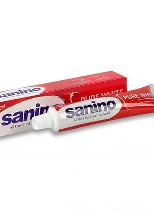 Зубная паста 75мл pure white отбеливающая тм sanino