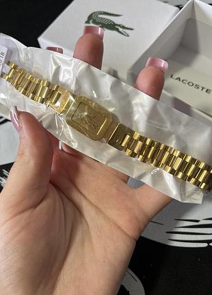 Чоловічий браслет lacoste золотий — нержавіюча сталь, плетений дизайн із логотипом