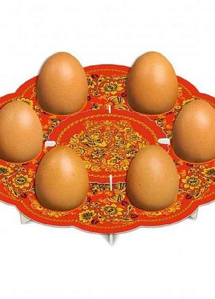 Декоративная подставка для яиц no6 хохлома (6 яиц) тм easters