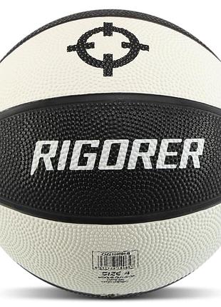 М'яч баскетбольний гумовий дитячий rigorer z322130086 розмір 4 білий-чорний