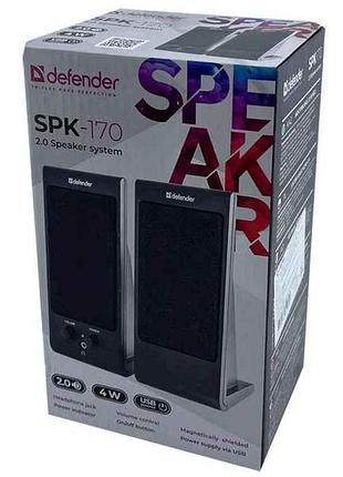 Колонка компютерна 2.0 spk-170 чорні 4w тм defender