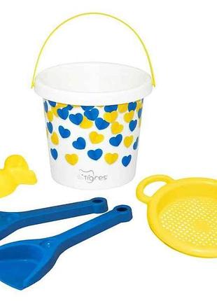 Набір пісочний українське сердечко кольоровий 5ел арт.39948 тм tigres