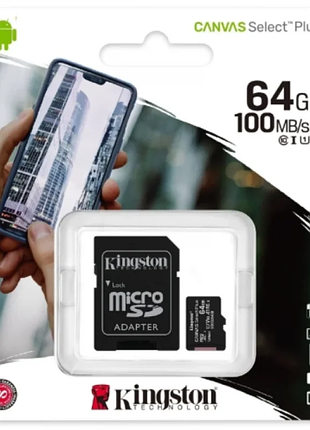Картка пам'яті memory card 64 гб kingston canvas select plus