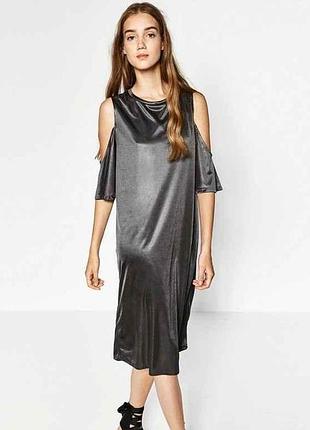 Платье женское р.s (укр.42/44) серое 7222271835 тм zara