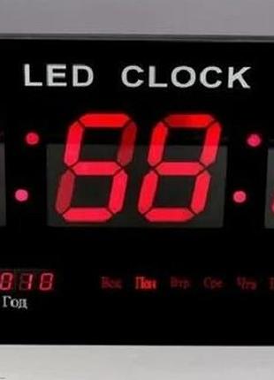 Електронний настінний годинник led cw 4622 red