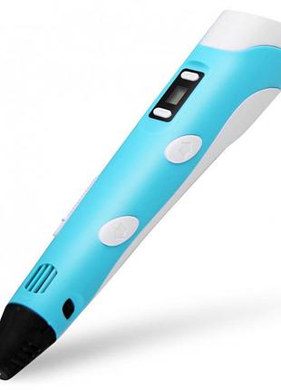 3d ручка c lcd дисплеем и пластиком для рисования pen 2 blue