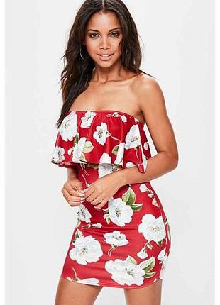 Платье в цветок женский р.4 (укр.38) красное 10052333001 тм missguided