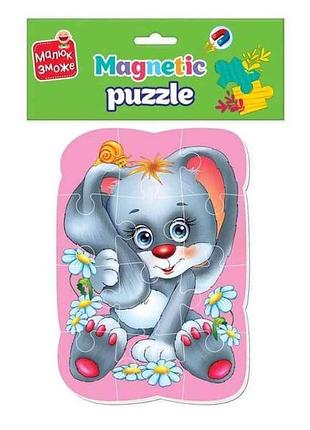 Пазлы магнитные а5 малыш сможет зайчик vt3301-03 тм vladi toys
