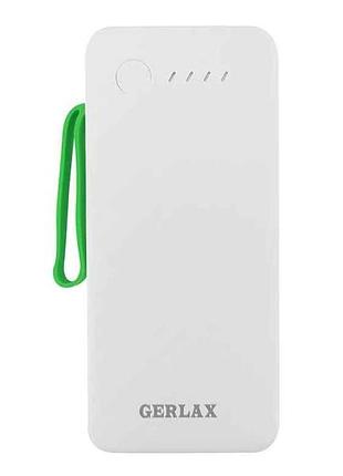 Power bank 20000mah p222 1usb/3a/ліхтарик/кабель 4в1(microusb/type-c/lightning) білий тм gerlax