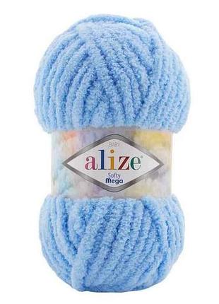Пряжа softy mega 40 5шт/уп блакитний 100% мікрополіестер 100г 70м тм alize