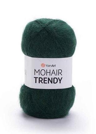 Пряжа mohair trendy темно-зелений 50% мохер 50% акрил 220м 100г 5шт/уп 108 тм yarnart