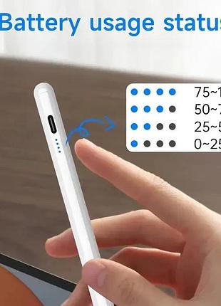 Універсальний стилус pencil 3-го покоління active touch для android ios windows, білий