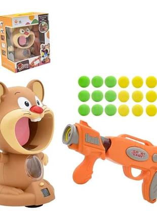 Іграшковий тир для стрільби по хом'яку (hamster with gunner) з пневматичним пістолетом і кулькими