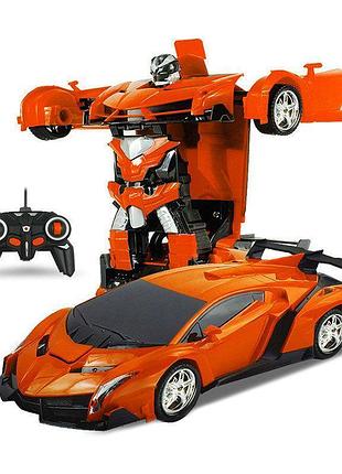 Машинка трансформер lamborghini радиоуправляемая оранжевая