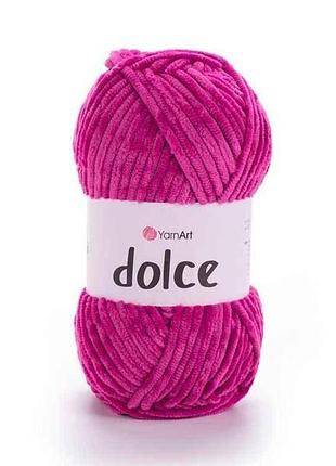 Пряжа dolce темно-розовый 100% микрополиэстр 120м 100г 5шт/уп 794 тм yarnart