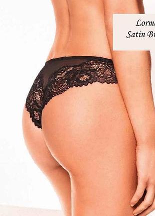 Трусики бразилиана lormar saten brasiliana m, черный
