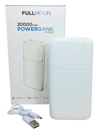 Power bank 20000 mah 2а реальная ёмкость fullmoon зарядка внешний аккумулятор cертифицированный павербанк