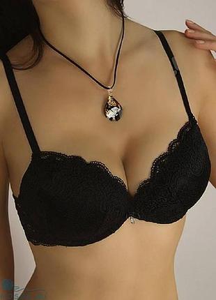 Бюстгальтер супер push up lormar double pizzo 80b, черный 2