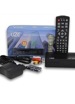 Цифровий ефірний dvb-т2 ресивер u2c тюнер для теле-програм у fullhd якості youtube, megogo,wi-fi 4