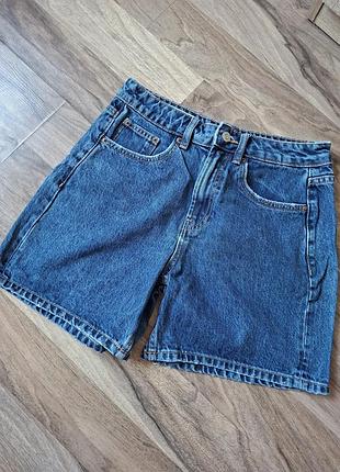 Синие джинсовые шорты бермуды zara размер 36