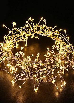 Гірлянда "мішура" 3 м 100 led warm white usb з пультом. lu995