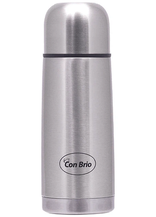 Термос con brio cb-313 350 мл из нержавеющей стали компактный термос для горячих и холодных напитков серебристый