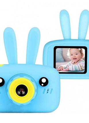 Детская фотокамера цифровая baby photo camera rabbit х-500 голубой