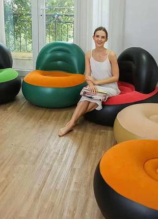 Надувний диван lazy couch надувне крісло для дому та кемпінгу