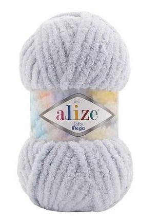 Пряжа softy mega 416 5шт/уп сірий 100% мікрополіестер 100г 70м тм alize