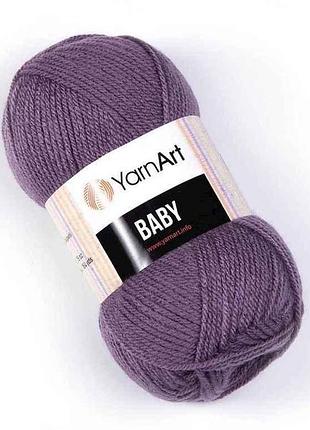 Пряжа baby сливовый 100% акрил 150м 50г 5шт/уп 852 тм yarnart