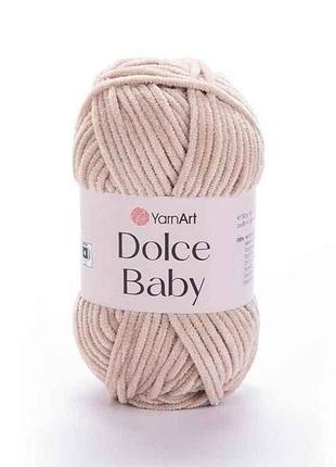 Пряжа dolce baby світло-бежевий 100% мікрополіестр 85м 50г 5шт/уп 771 тм yarnart
