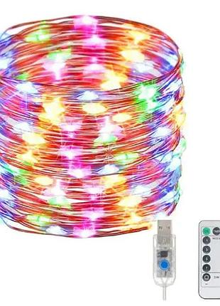Гірлянда "роза" 60 м 600 led різнобарвна (multi) з usb і пультом дк
