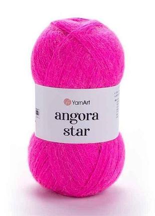 Пряжа angora star насичено-рожевий 80% акрил 20% вовна 500м 100г 5шт/уп 174 тм yarnart