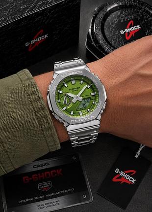 Чоловічий наручний годинник casio g-shock gm-2110 green