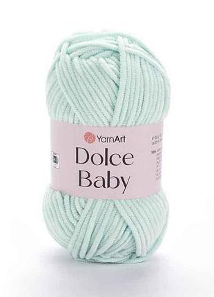 Пряжа dolce baby м′ятний 100% мікрополіестр 85м 50г 5шт/уп 753 тм yarnart
