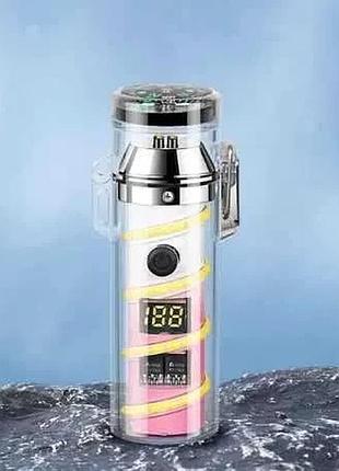 Электроимпульсная зажигалка с фонариком компасом и зарядкой от usb 229
