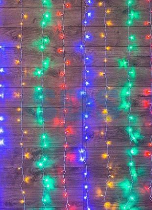 Яскрава гірлянда водоспад на вікно 3х3 м 400 led мульті