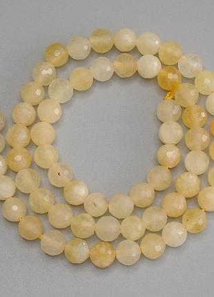 Бусини цитрин гранована кулька 6 мм+ — на нитці l — 38 см +-
