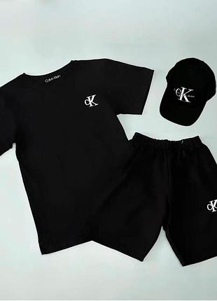 Комплект шорти+футболка+кепка calvin klein xl