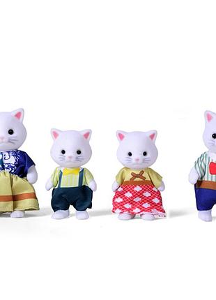Іграшка ігровий набір sylvanian families сім'я котів, 4 герої для дітей (l_14826)