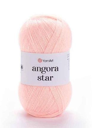 Пряжа angora star світлий персик 80% акрил 20% вовна 500м 100г 5шт/уп 204 тм yarnart